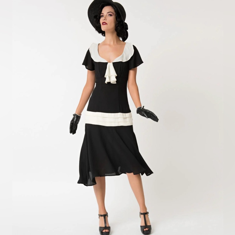 Unique Vintage Drop Waist Flapper Dress size Medium - Picture 7 of 7